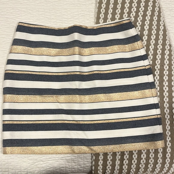 J.Crew Metallic Striped City Mini Skirt Multi 0 - Picture 2 of 3